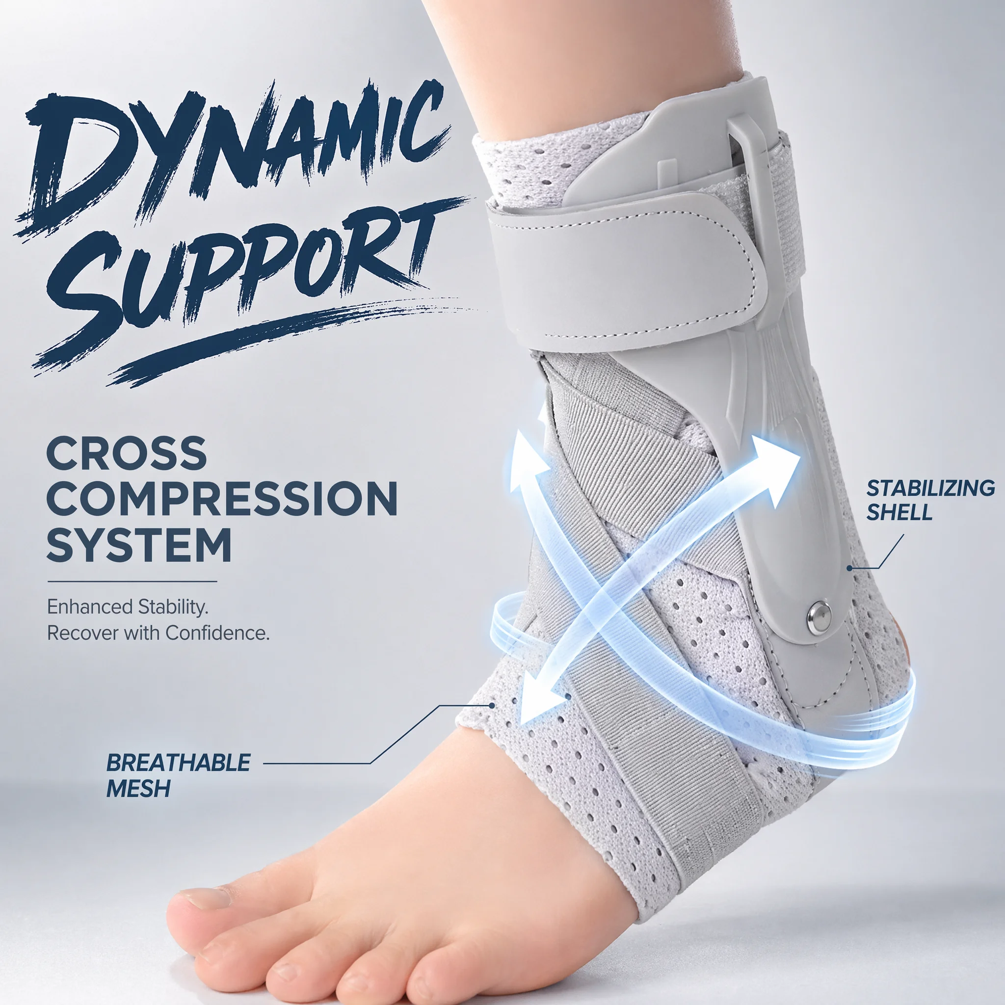 Ankle Mobility Band - Tobillera con Estabilizadores Laterales, Soporte Ajustable